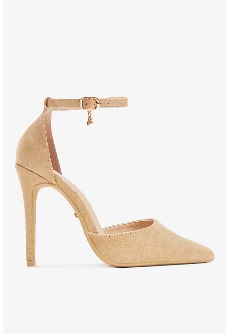 Pantofi  bej din textil, Bej