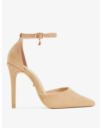 Pantofi  bej din textil, Bej