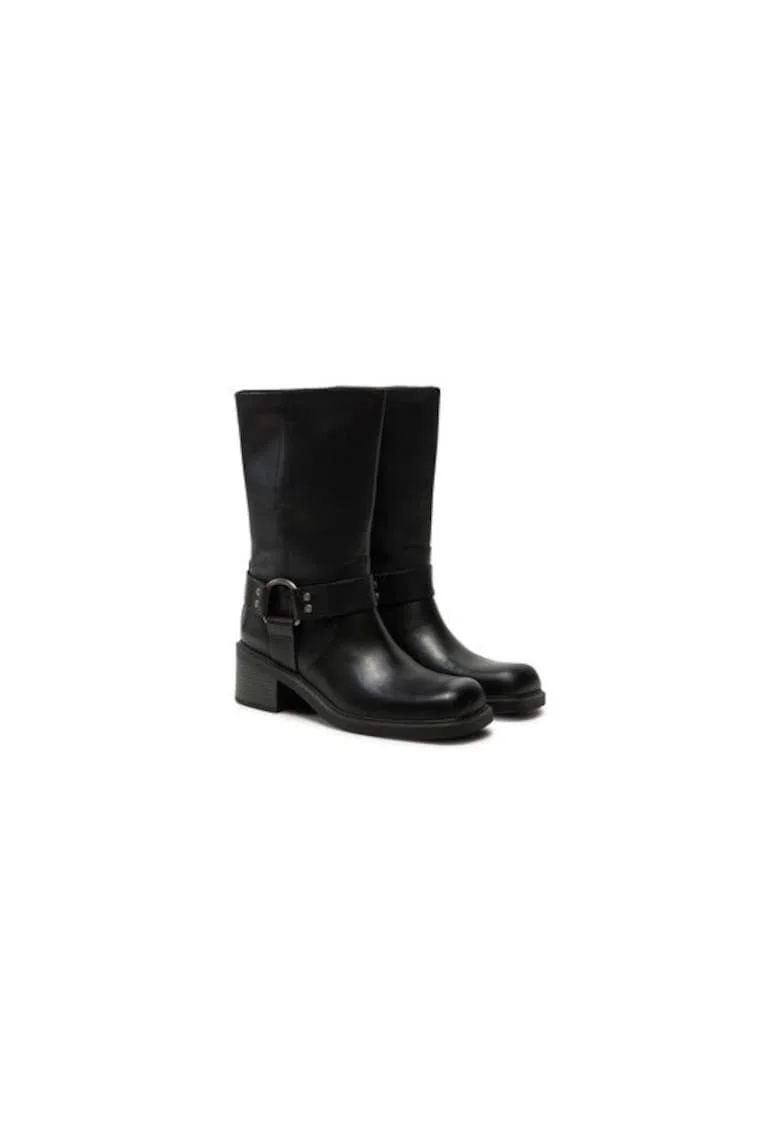 Ghete dama  304624209, Piele naturala, Negru, Negru