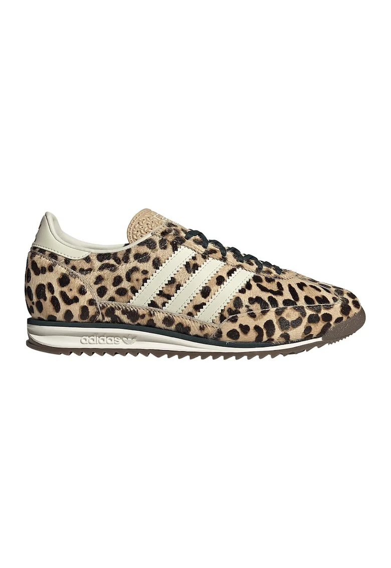 Pantofi sport 72 OG din piele cu par scurt si model animal print, Maro inchis/Bej/Crem