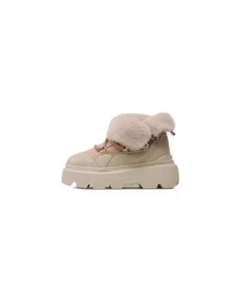Ghete dama  303118389, Piele naturala, Bej, Bej