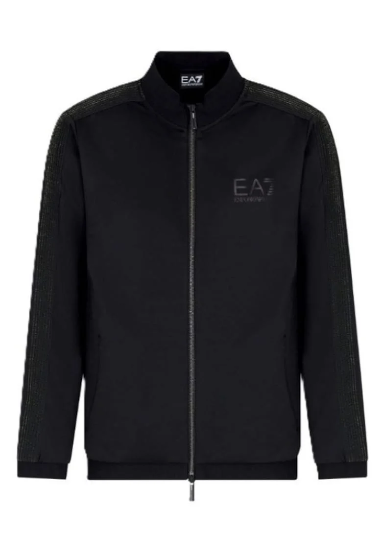 Hanorac barbati cu fermoar  M T-TOP FZ PL ST, Bumbac, Negru, Negru