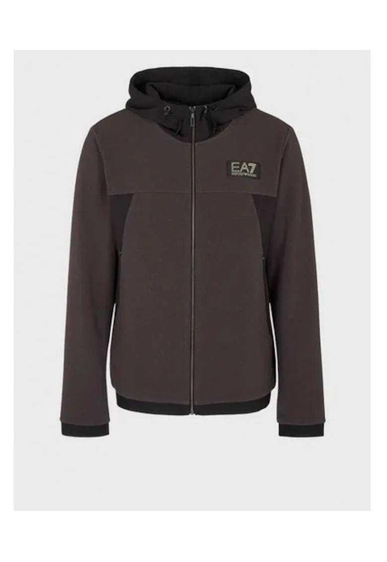 Hanorac barbati cu fermoar  M Hoodie Fz St Pq, Bumbac, Negru, Negru