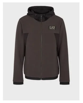 Hanorac barbati cu fermoar  M Hoodie Fz St Pq, Bumbac, Negru, Negru