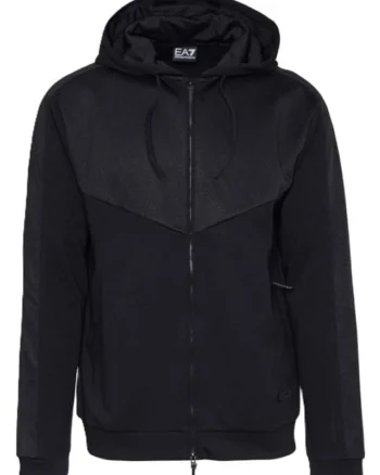 Hanorac barbati cu fermoar  M HOODIE FZ CO PL, Bumbac, Negru, Negru