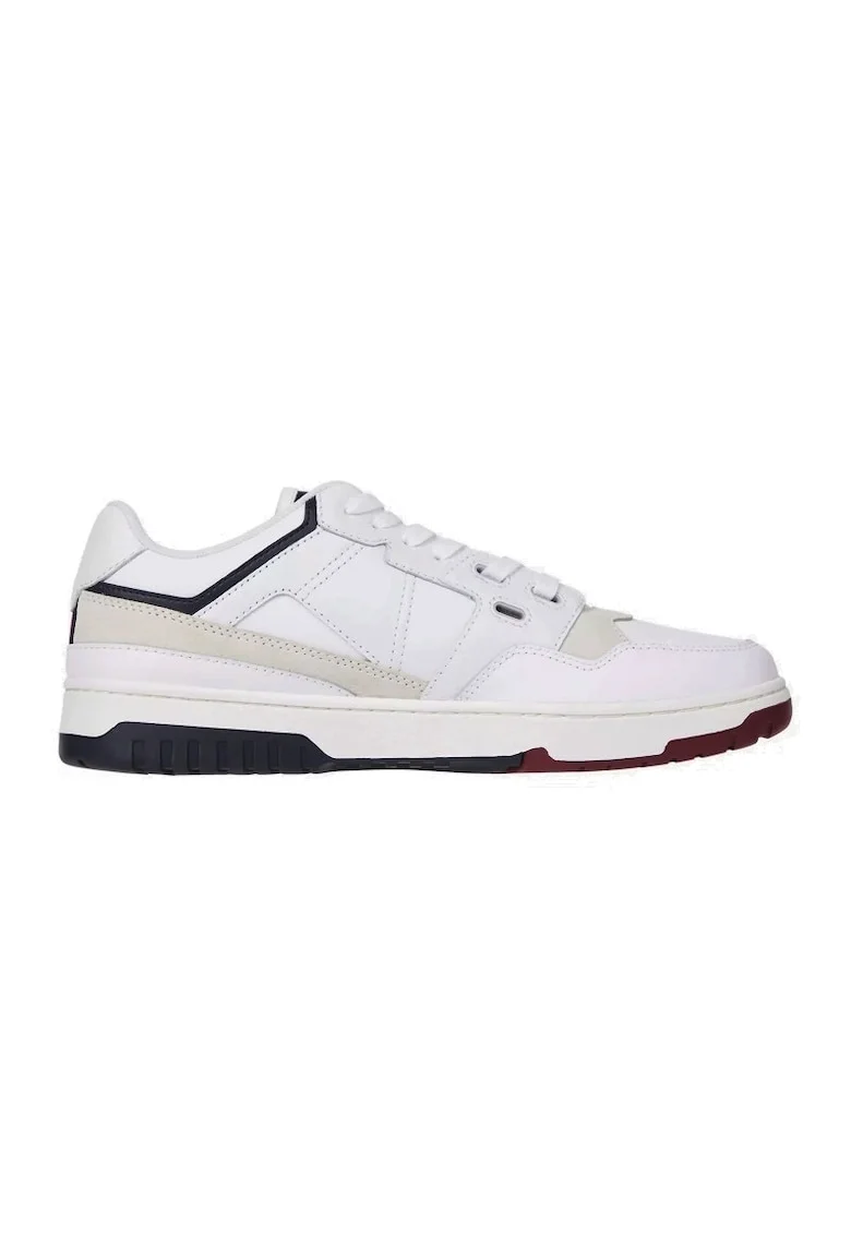Pantofi sport barbati  TH BASKET STREET RWB, Piele naturala, Alb,