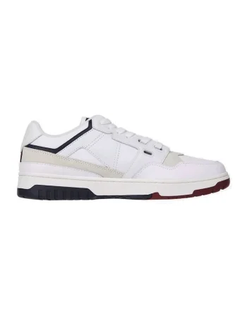 Pantofi sport barbati  TH BASKET STREET RWB, Piele naturala, Alb,