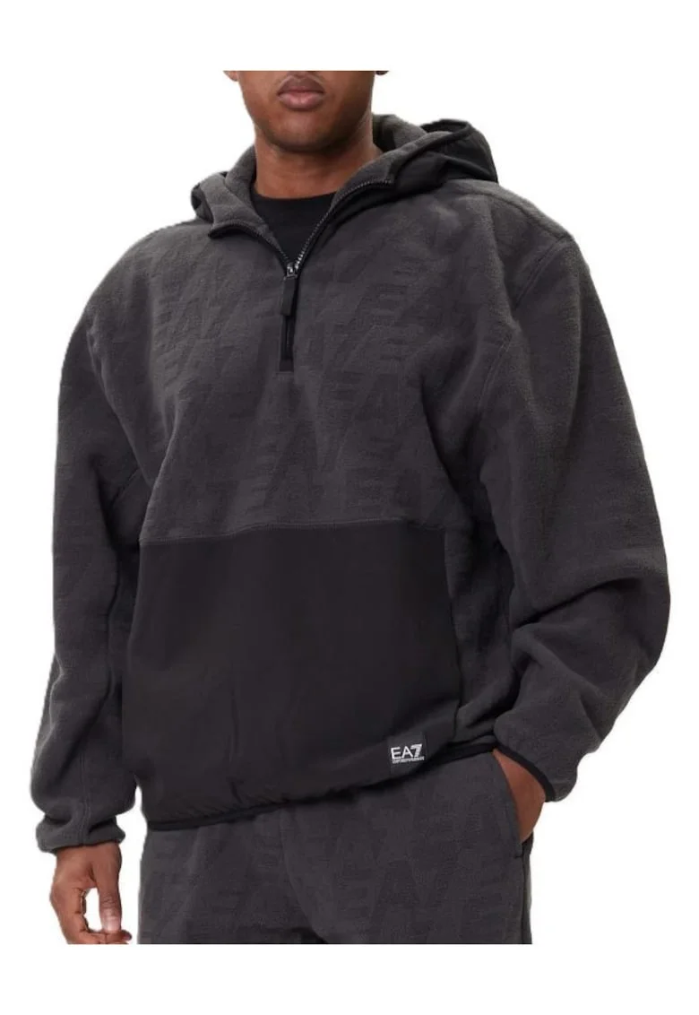 Hanorac barbati cu fermoar  TRAIN LOGO SERIES M POLAR LOGO HOODIE HZ, Poliester, Gri, Gri