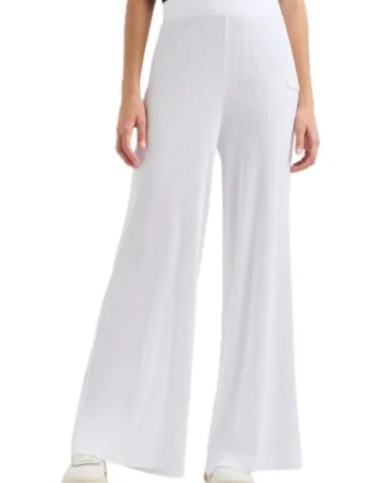 Pantaloni dama  W RIBBED PANTS OH, Viscoza, Alb,