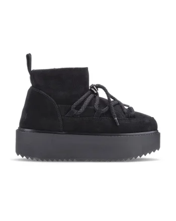 Ghete flatform din piele intoarsa, Negru