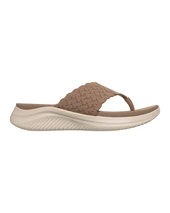 Papuci flip-flop cu talpa wedge Ultra Flex 3.0, Maro inchis/Bej deschis