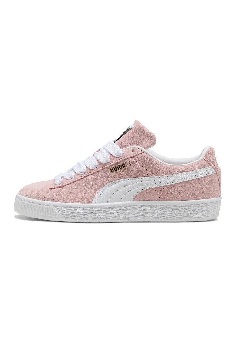 Pantofi sport Classic de piele intoarsa cu garnituri de piele ecologica, Alb/Roz deschis