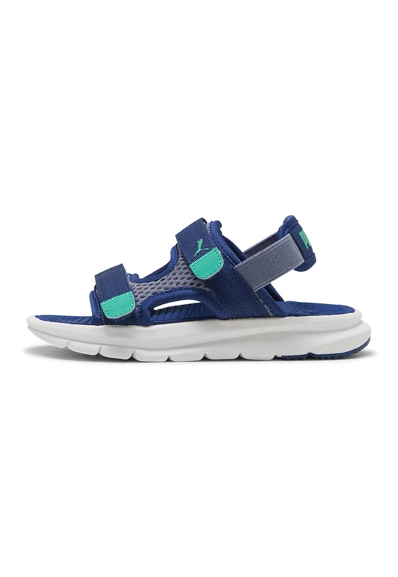 Sandale cu velcro Evolve, Albastru inchis/Albastru aquamarin