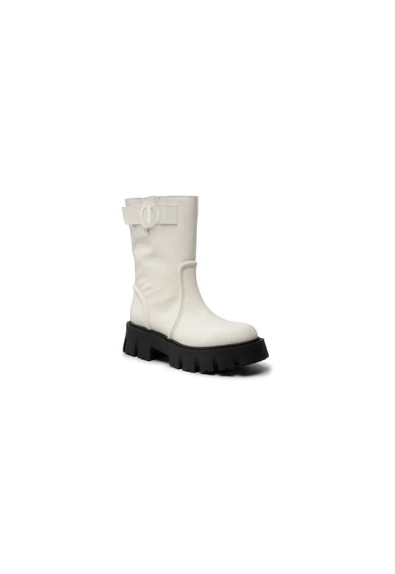 Ghete dama  301715467, Piele naturala, 37 EU, Alb