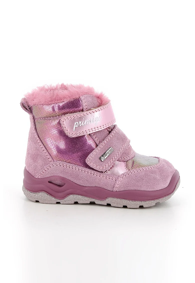 Botine cu garnituri de piele intoarsa, Roz