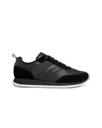 Pantofi sport barbati  LOW TOP LACE UP MONO, Piele naturala, Negru,