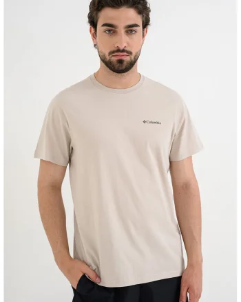 Tricou de bumbac organic cu imprimeu logo CSC™ Outdoor, Bej deschis