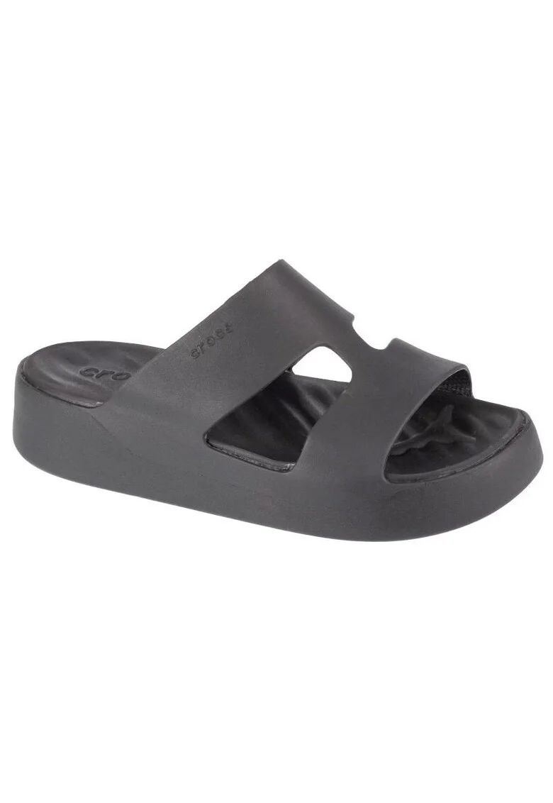 Papuci cu platforma cu logo, Negru