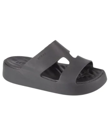 Papuci cu platforma cu logo, Negru