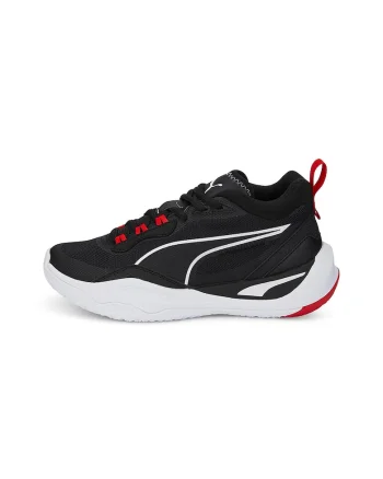 Pantofi sport cu insertii de plasa Playmaker, Alb/Negru