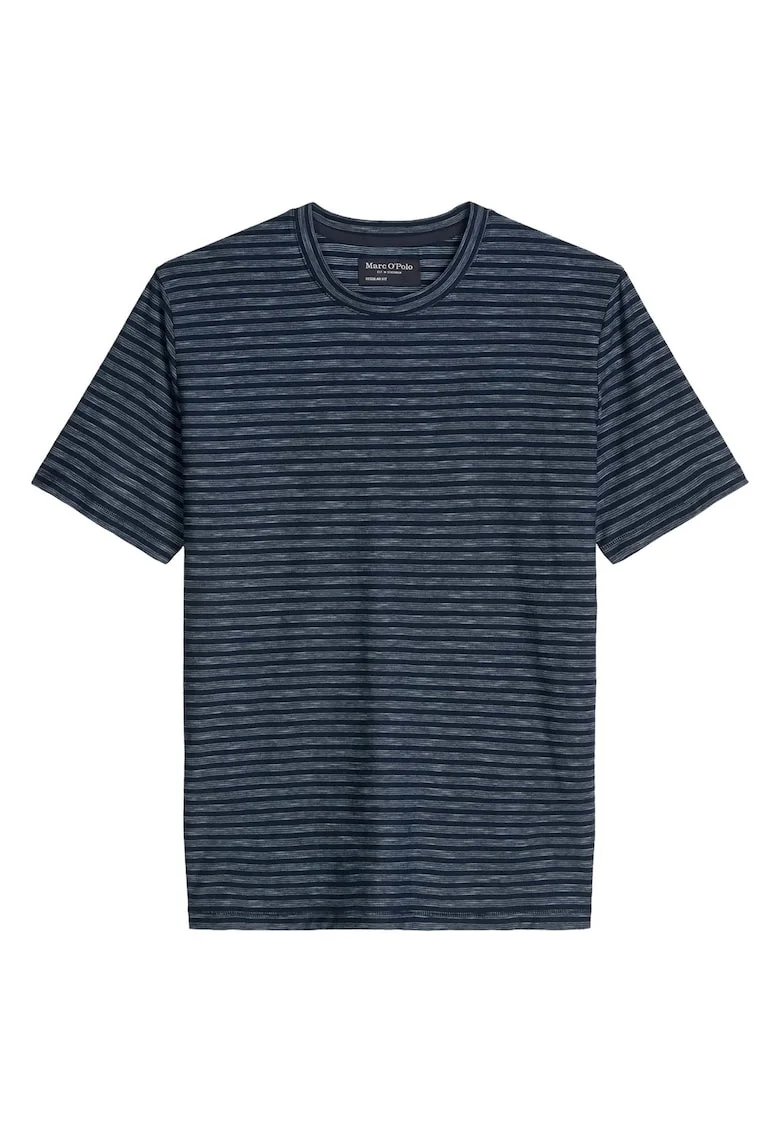 Tricou din bumbac cu model in dungi, Albastru