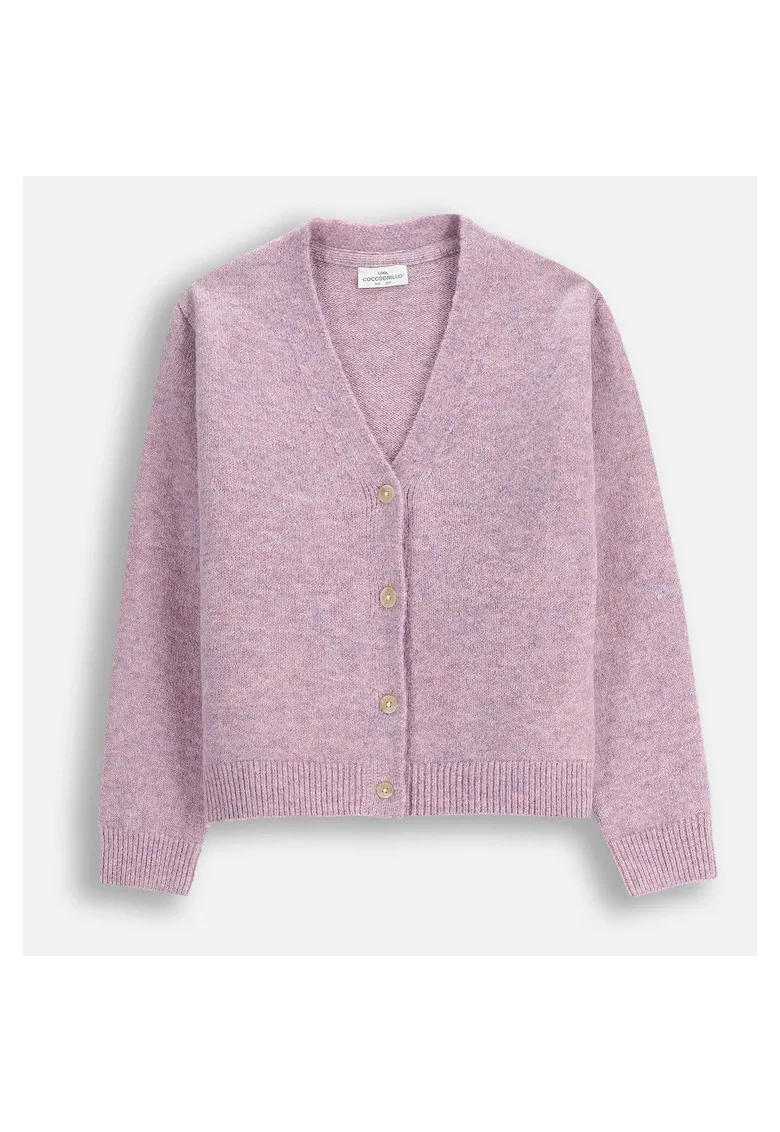 Cardigan  ZC5172202WGJ-022, poliester, maneci lungi, inchidere cu nasturi, roz