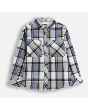Camasa copii,  flanel in carouri multicolore, bumbac, pentru baieti
