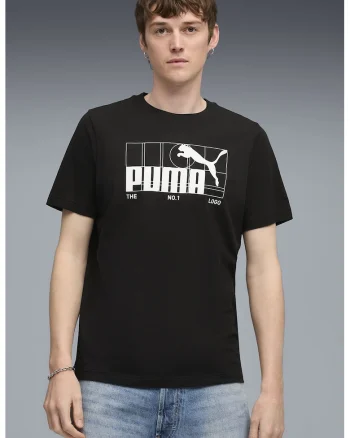 Tricou din amestec de bumbac cu imprimeu logo, Alb/Negru