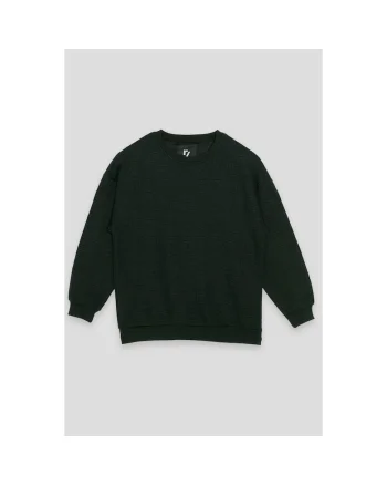 Bluzon texturat cu maneci cazure