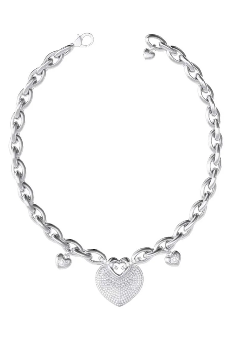 Colier  Crazy in love cu cristale JUBN05205JWRHT-U, Argintiu