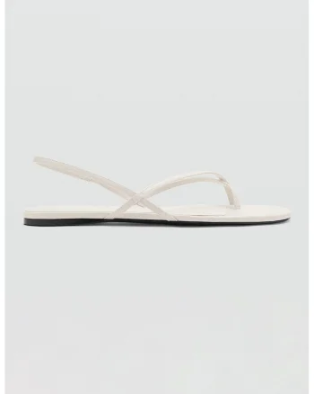 Sandale flatform din piele ecologica, Bej deschis