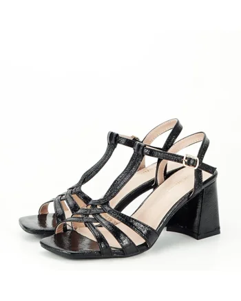 Sandale negre elegante cu toc gros 3219 130 14969, Negru
