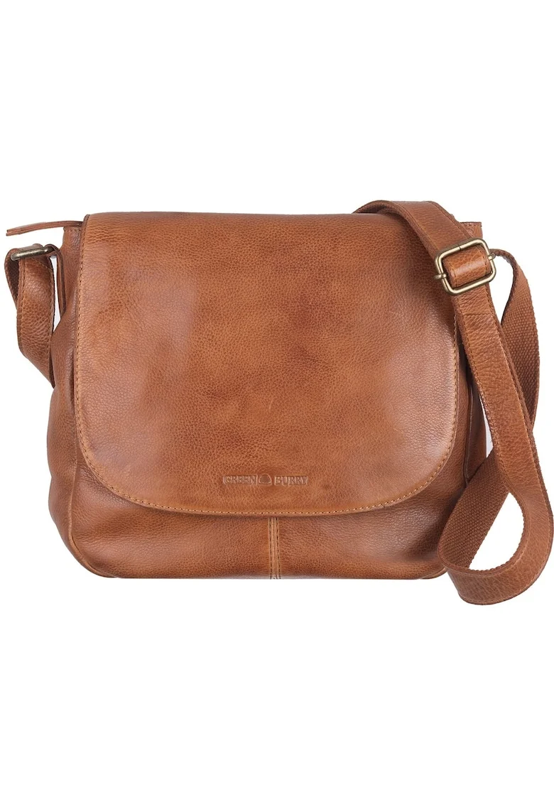 Geanta umar dama piele naturala coniac 28 x 26 cm, Colombiana,