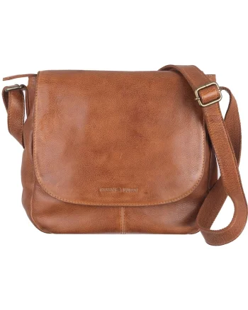Geanta umar dama piele naturala coniac 28 x 26 cm, Colombiana,