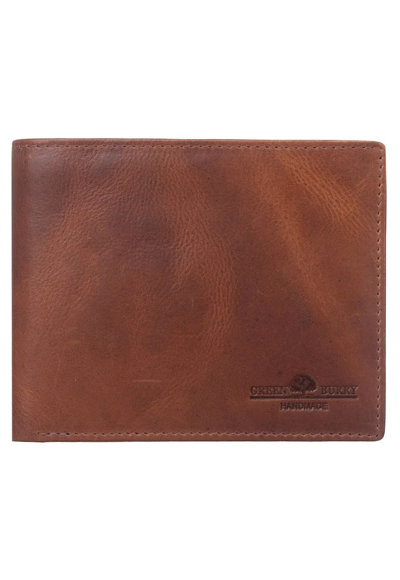 Portofel barbati piele naturala coniac 12 x 9.5 x 2 cm, Newport,