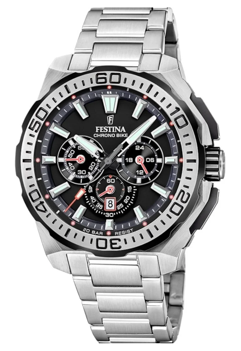 Ceas barbatesc  F20724/7 Quartz Argintiu
