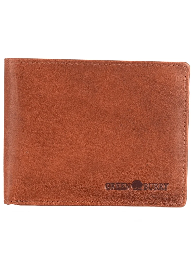 Portofel barbati piele naturala coniac 12 x 9.5 x 2.5 cm, House of Norway,