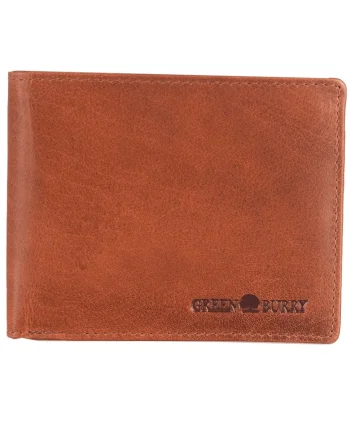 Portofel barbati piele naturala coniac 12 x 9.5 x 2.5 cm, House of Norway,