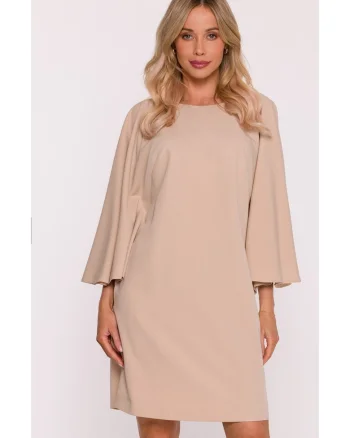 Rochie cu maneci liliac - bej, Bej