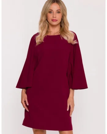 Rochie cu maneci liliac - maro, Visiniu