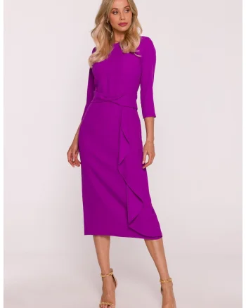 Rochie eleganta cu volan decorativ - lavanda, Violet