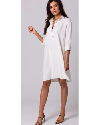 Rochie camasa cu tiv inferior - crem, Cremos