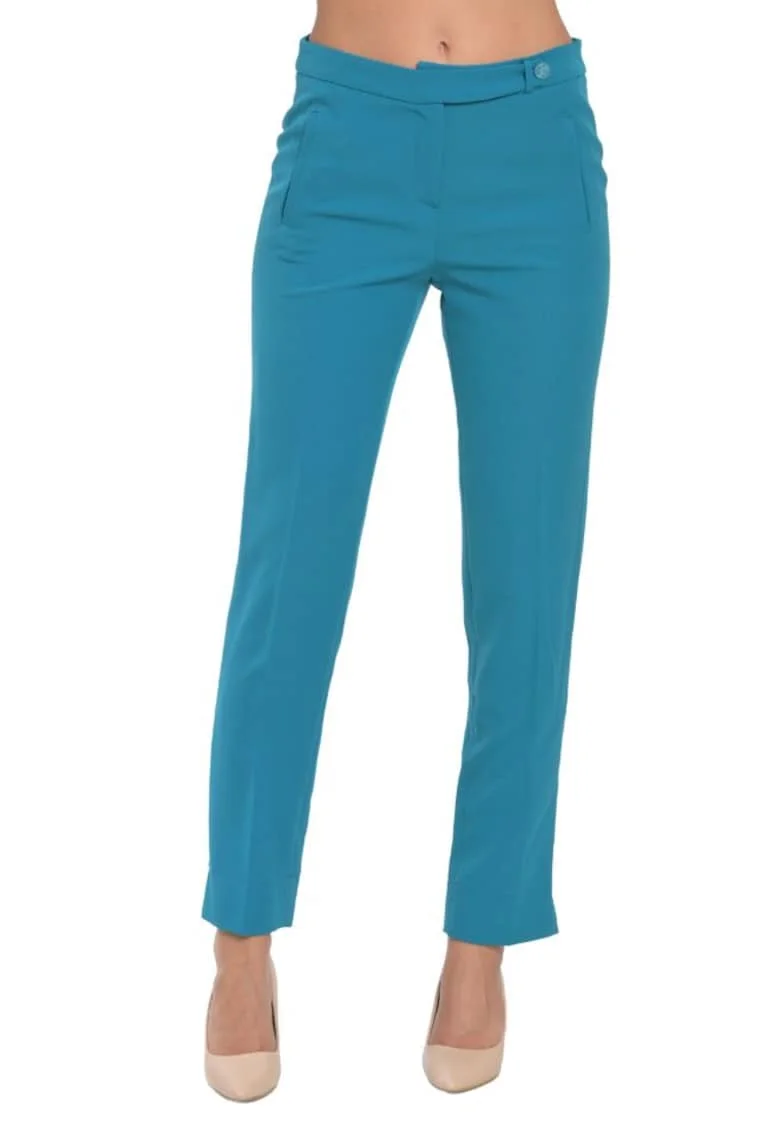 Pantaloni dama conici  turcoaz Parma, Turcoaz deschis