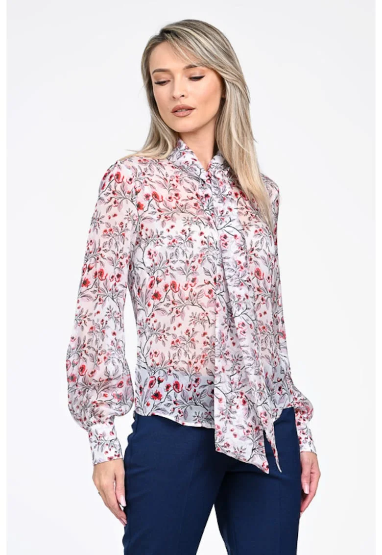 Camasa dama eleganta  matase cu flori Eliza