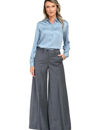 Pantaloni dama gri eleganti  evazati Amalia