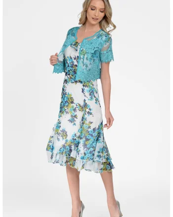 Bolero din dantela Clare, Albastru deschis