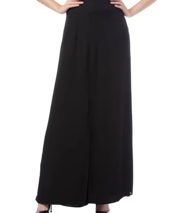 Pantalon palazzo din voal negru, Negru
