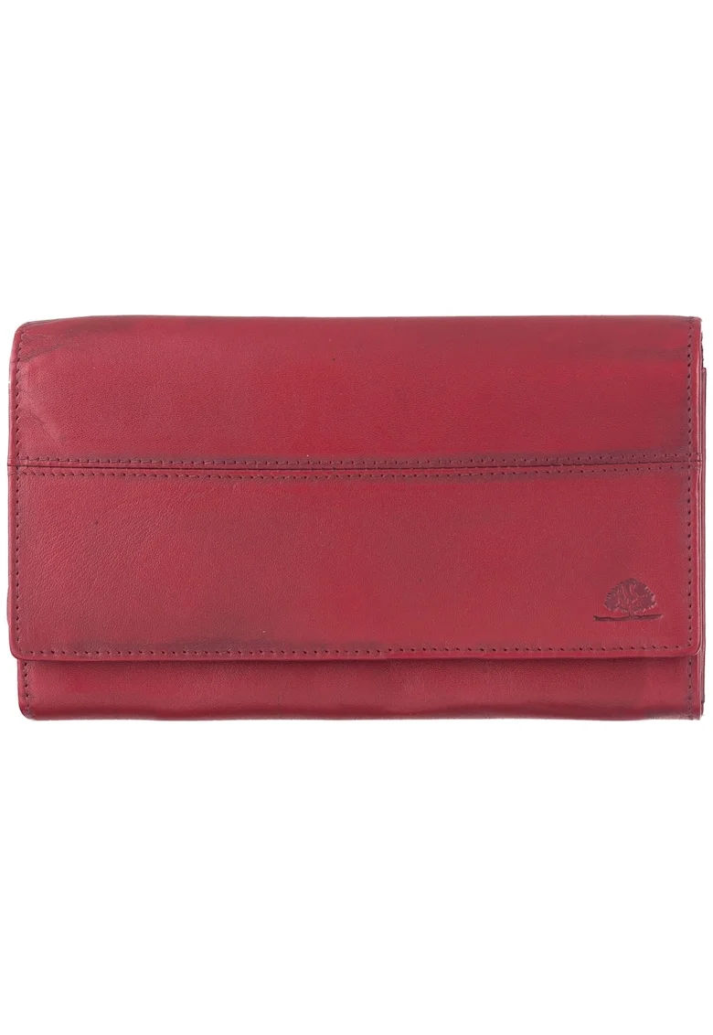 Portofel dama piele naturala rosu 18.5 x 11.0 x 3.5 cm, Destressed,