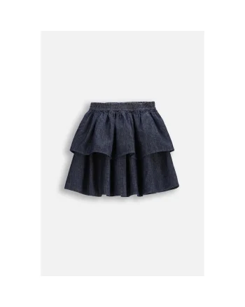 Fusta  denim subtire, elastic la talie, bleumarin, bumbac 100%