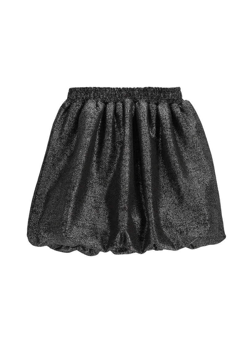 Fusta eleganta  poliester, efect metalizat, negru